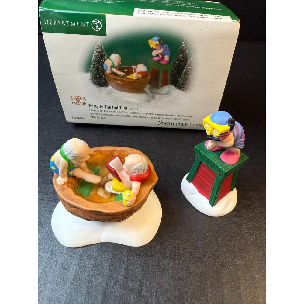 Department 56 "Party In The Hot Tub" Elfland North Pole Series